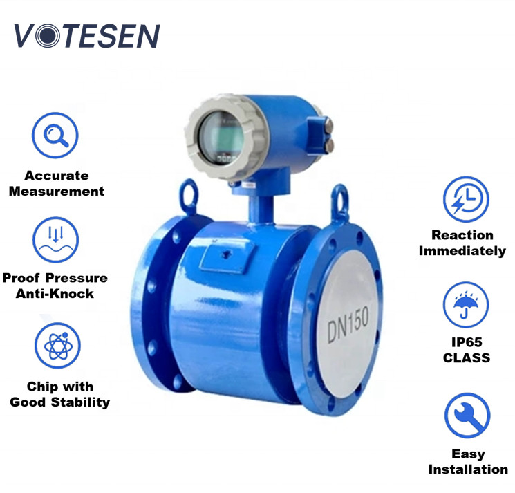 316L SS Electromagnetic Flow Meter DN30 Chloroprene Rubber IP68