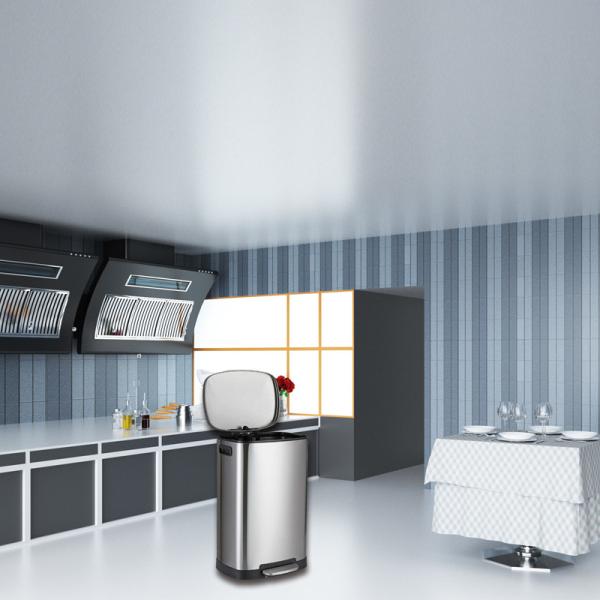 Quality 410 Stainless Steel 13 Gallon Trash Can Customized Colour for sale