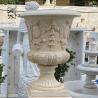 Buy cheap Marble Modern Flowerpot Outdoor Beige Stone Vase Planter Pot Garden Decoration Handcarved from wholesalers