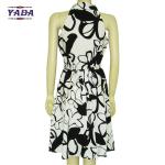 Summer elegant sleeveless hot style print girls dresses lady's ladies dinner