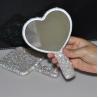 Buy cheap Rhinestone Heart Travel Portable Vanity Mirror Makeup Light Up For Makeup from wholesalers