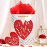 Buy cheap Valentine's Day Bouquet Hand Length Handle Red Shopping Paper Bags from 2024 Festival from wholesalers
