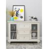 Buy cheap Glass Door White Solid Wood Bedside Cabinets 3D / 2D Drawing Customized from wholesalers