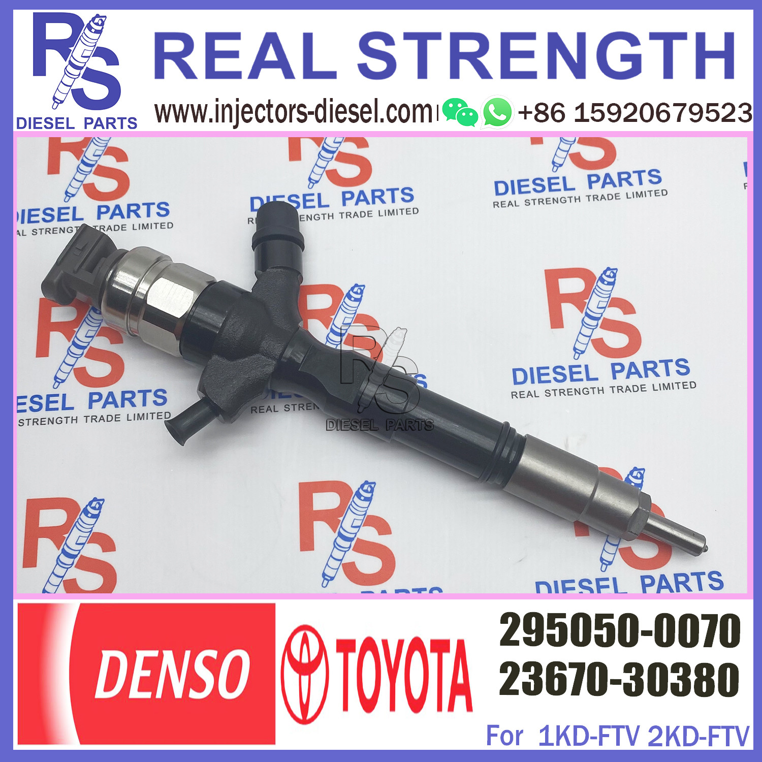 Diesel Engine Fuel Injector 295050-0070 Common Rail Injetor 23670-30380 for TOYOTA 1KD-FTV