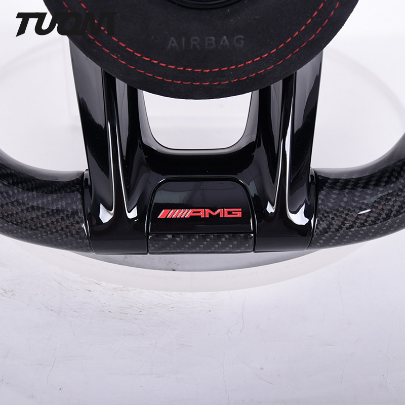 LED Carbon Fiber Leather Mercedes Benz Steering Wheel With LED Display