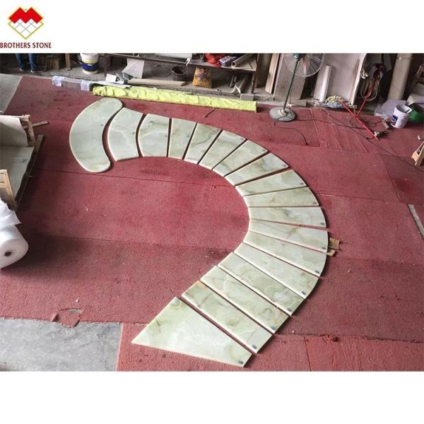 Buy cheap Natural Stone Staircase Design with Emerald Green Light Green Onyx Backlit Interior Stone from wholesalers