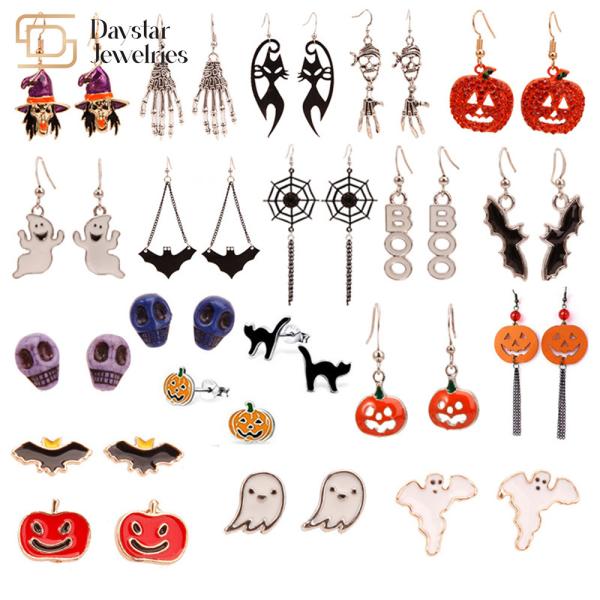 Buy cheap DIY Halloween Earrings Jewelry , Horror Funny Ghost Devil Spider Skull Dangle Earrings from wholesalers