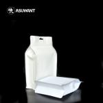 Biodegradable Kraft Paper Zipper Bags White Blank Flat Bottom Side Gusset