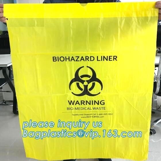 Buy cheap Disposable plastic biohazard bags infectious linen waste bags, Yellow Biohazard Waste Bag Medical Specimen Transport Bag from wholesalers