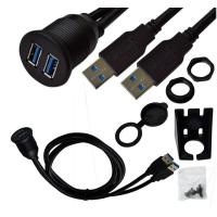 Buy cheap OEM Car Dashboard USB Extension Cord USB3.0 A Female Connector One End product