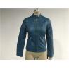Buy cheap Mandarin Collar Teal Pleather Biker Jacket For Womens Tw76349 from wholesalers