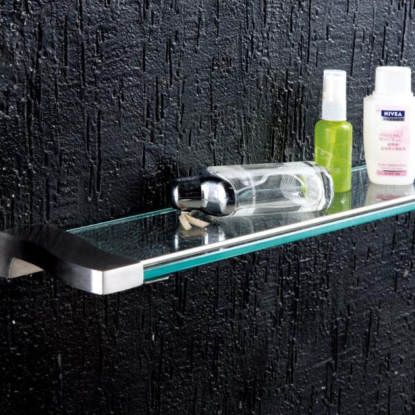 Buy cheap SUS304 Stainless Steel Bathroom Rack OEM Tempered Glass Shower Shelves from wholesalers