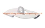 White Powder Coated Metal Stamping Parts , Hardened Steel Horizontal Clip With