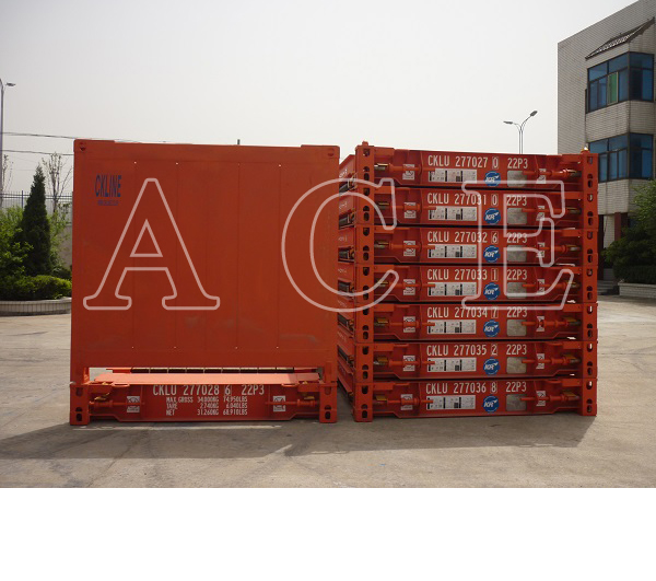 20ft 20 ft Flat Rack Container with CSC Certified Custom Color Logo Corten Steel Fixed Corner Post and BV GL ABS Approval