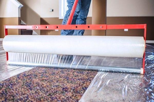 Buy cheap Regular Wound Printable Polyethylene 500mm 60micron Carpet Floor Protection Film from wholesalers