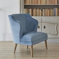 Buy cheap Blue fancy event velvet fabric accent chair recilning armrest leisure chair product
