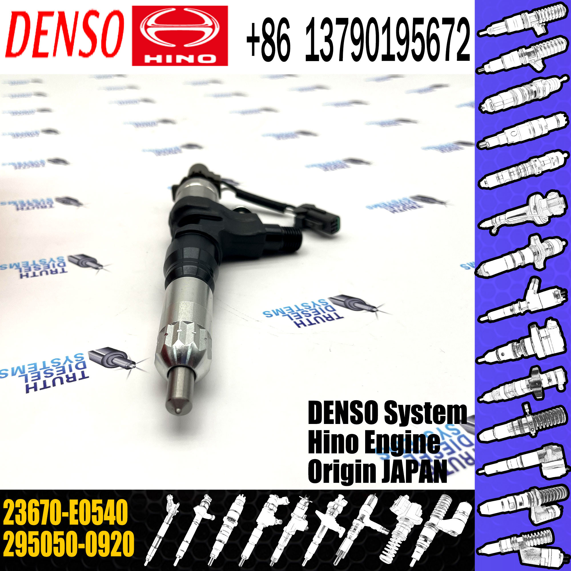 295050-0920 Hino Fuel Injectors Nozzle 23670-E0540 ISO Certificate