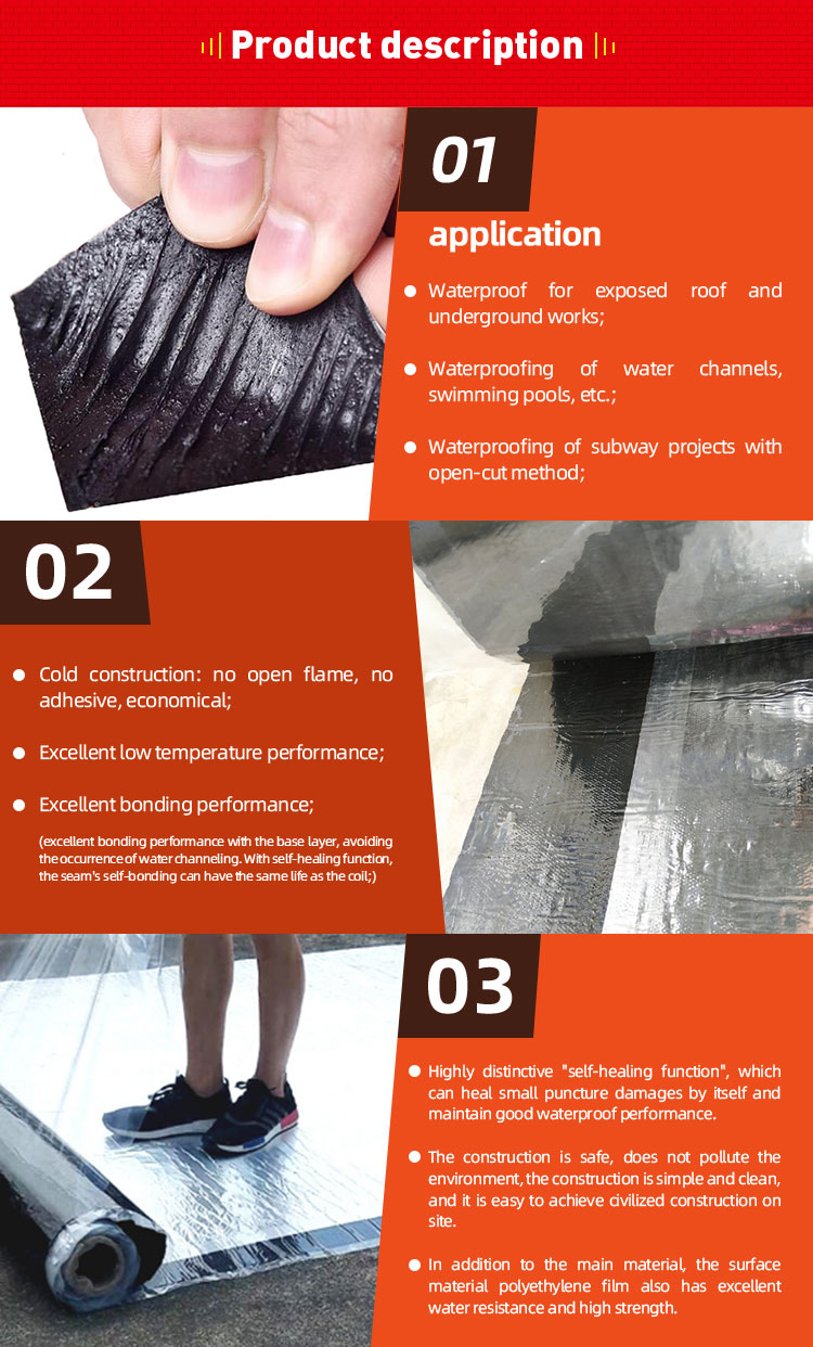 Traditional Design 3.0mm Modified Bituminous Waterproof Roofing Membrane for Hotels