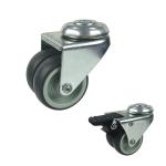 Top Plate 75mm Light Duty Casters For Flowerpot Stand