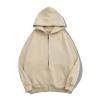 Buy cheap Full Zip Up Hoodie Sweatshirt Brown Blank Plain 100% Cotton Oversized from wholesalers