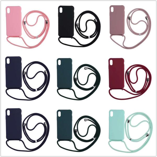 Buy cheap Liquid Silicone Nylon Rope Strap Shockproof Phone Cases For Iphone 6 7 Pro Max from wholesalers