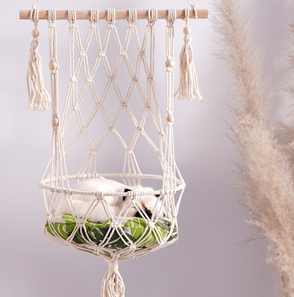 resin wicker hanging cat hut