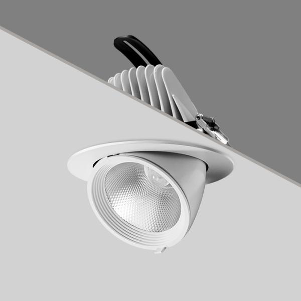 2700K-6500K Commercial LED Lights Rotate 360° Gimbal LED Downlight Tilt Outward