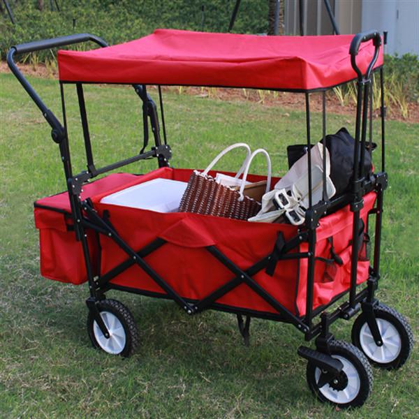 Buy cheap 80kg Heavy Duty Collapsible Wagon Metal Folding Garden Cart With Universal Wheels from wholesalers