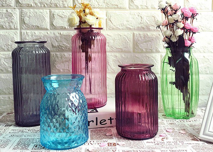 Modern Decorative Glass Vases / Large Decorative Clear Glass Vases