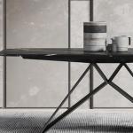 Carbon Steel Leg Marble Stone Top Dining Tables For Bedroom