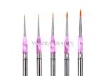 Golden Nylon Hair Portable Package Professional Nail Art Brushes 5PC Watercolor