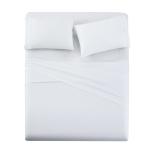 Cheapest Bed Sheet 200TC 100% Polyester Microfiber Three Lines Embroidery Set