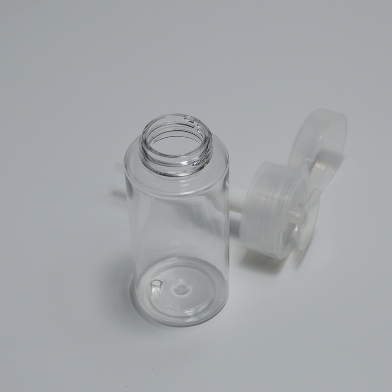 100ml PET Collar Customized Press Push Down Dispenser Bottle for Make Up Remover