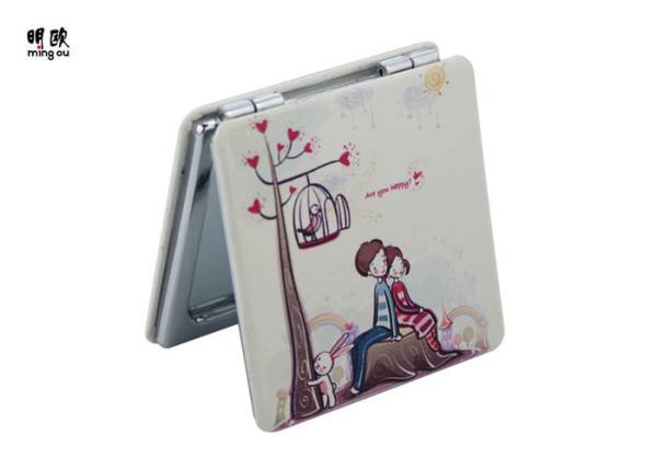 Buy cheap PU Leather Square Small Compact Mirror Gift Lovely Girl Design from wholesalers