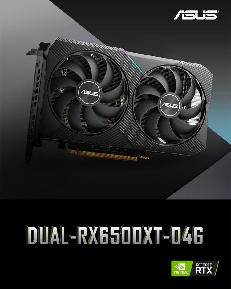 64bit Desktop Computer Game Graphics Card ASUS TUF-RX6500XT-O4G-GAMING GDDR6