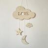 Buy cheap Nordic Modern Art Style Ins Wall Hanging Metal and Wooden Crafts Creative Moon Pendant for Home and Garden Decor from wholesalers