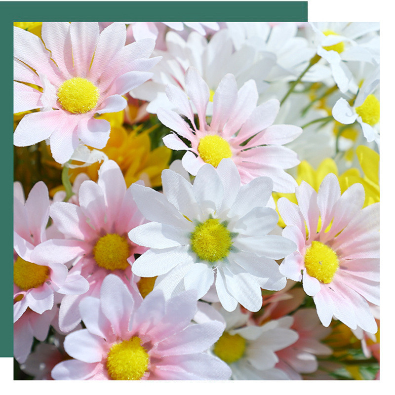 Chamomile simulation, small daisy, fake flower, living room decoration, dining table, fake flower decoration, flower arrangement, ornaments,