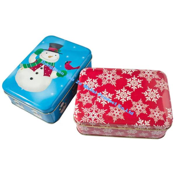 Buy cheap 0.23mm Christmas Cookie Tin Food Grade Gift Tins Wholesale Metal Cans with Lids Rectangular Tin from wholesalers