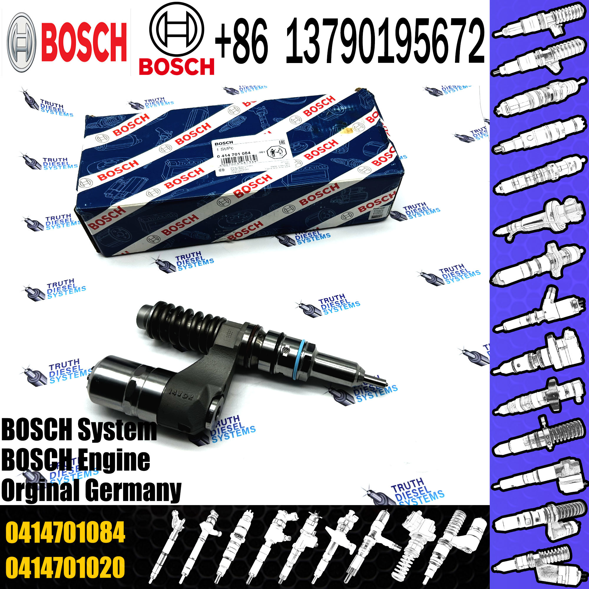 Common Rail Fuel Injector 1440580 Diesel Fuel Injector 0414701020 0414701080