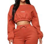Cotton French Terry Fleece Plain Crew Neck Sweatshirt Crop Oversize Anti Wrinkle