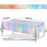 Buy cheap Laser Rainbow Theme Party Tablecloth Aluminum Film Birthday Wedding Party product