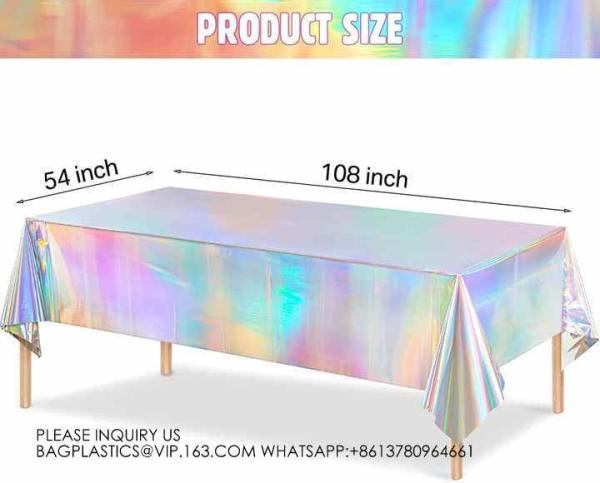 Laser Rainbow Theme Party Tablecloth Aluminum Film Birthday Wedding Party