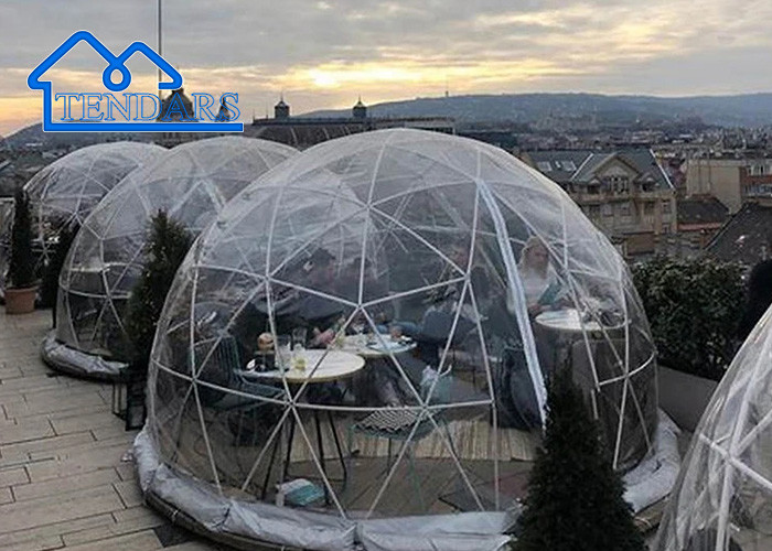 Outdoor Luxury Transparent Igloo Roof Glamping PVC Geodesic Dome Hotel Tent