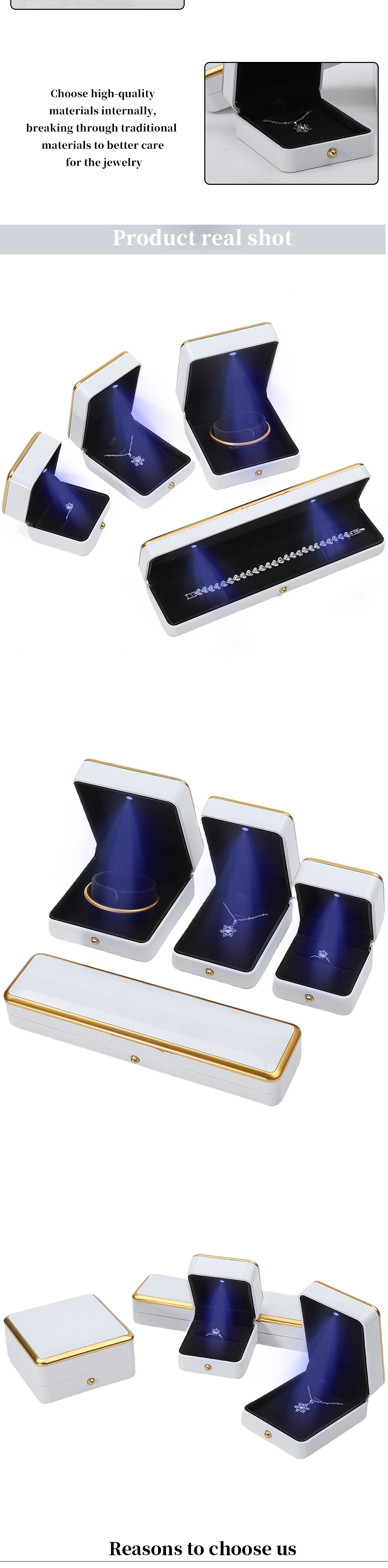 High End Luxury Light Up Jewelry Box Jewelry Storage Case With Soft Velvet Interior