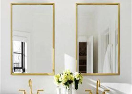 Buy cheap Popular Large Framed Bathroom Wall Mirrors Punch Free Installation Corrosion Resistant from wholesalers