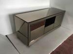 Popular Hotel Mirrored Glass TV Cabinet , Black Mirrored Corner TV Cabinet