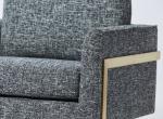 Fashionable top-Quality grey linen with brass finish metal base living room