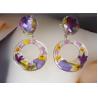 Buy cheap Customized Purple Romance Love Earstud Korea Style Purple Color Earrings Rings With Ball from wholesalers