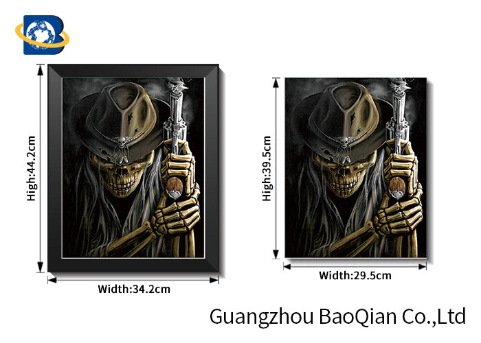 Flipped Customized 3D Framed Picture Of Animation Cool Skeleton For Indoor Decoration