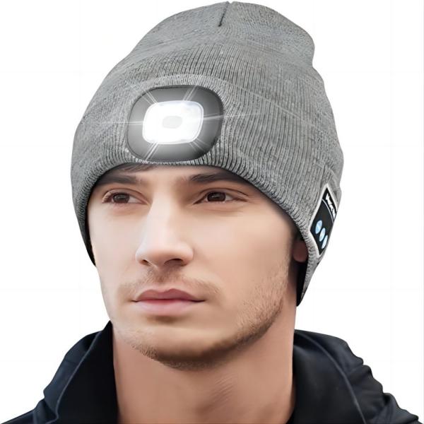 Buy cheap LED Knit Bluetooth Headphones Hat 12hours Play Time Built In Microphone from wholesalers